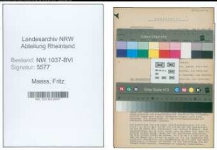Entnazifizierung Fritz Maass , geb. 01.04.1910 (Verw.Inspektor)