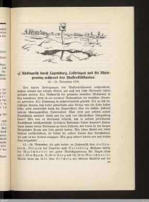 q) Rückmarsch durch Luxemburg, Lothringen und die Rheinprovinz während des Waffenstillstandes