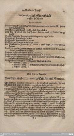 Das XVII. Capitel. Von Theilung der Laveten zu Stücken und Morties.