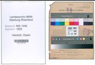 Entnazifizierung Oswin Hanisch , geb. 21.01.1912 (Polizeibeamter)