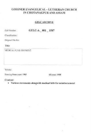 MEDICAL FUND PAYMENT