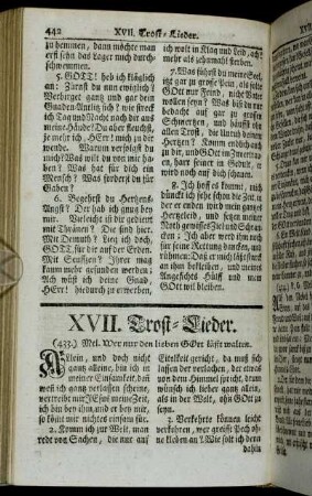 XVII. Trost-Lieder
