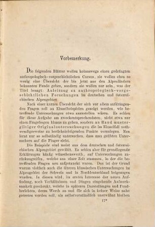 Anleitung an der Hand klassischer Beispiele zu anthropologisch-vorgeschichtlichen Beobachtungen im Gebiet der deutschen und österreichischen Alpen