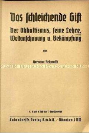 Nationalsozialistische Schrift über Okkultismus