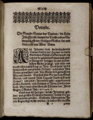 Vorrede; Leich-Text; Eingang; Textes Erklärung; Gebrauch dieses erklärten Textes.