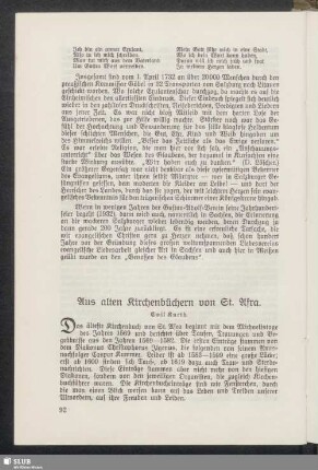 Aus alten Kirchenbüchern von St. Afra
