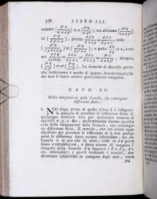Capo XV. Della intergazione delle formole, sch contengono differenze finite.
