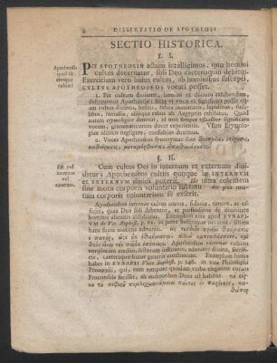 Sectio Historica