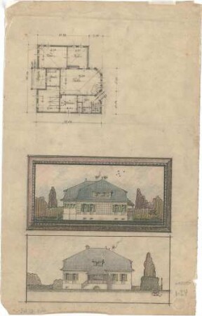 Reiffenstuel, Carl; Wohnhaus - Grundriss, Ansichten