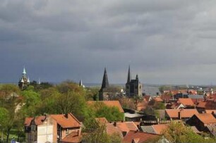 Quedlinburg - Stadtübersicht : Stadtübersicht vom Münzenberg, aufgenommen in Quedlinburg am 14. April 2014. Foto Uwe Gerig