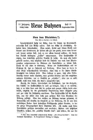 Von den Dialekten