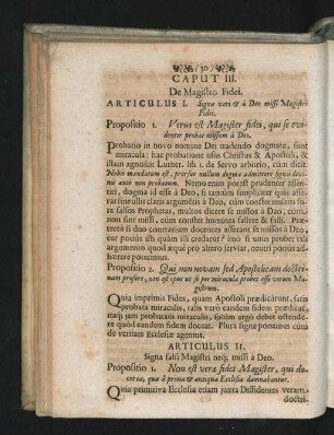 Caput III. De Magistro Fidei.