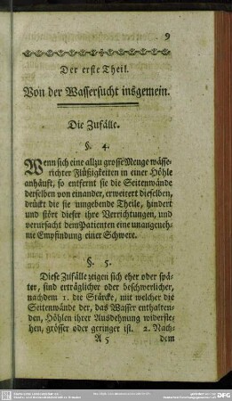 Der erste Theil. Von der Wassersucht insgemein