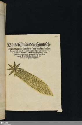 Vorzeichnüs des Himlischen vnd zornigẽ Zeichens [Druck]