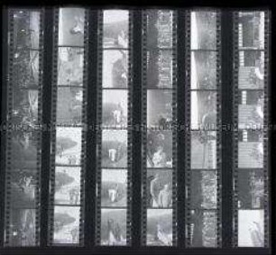 Schwarz-Weiß-Negative mit Aufnahmen der Indochinakonferenz zum Indochina- und Koreakrieg 1954 in Genf (Ankunft der Delegierten auf dem Genfer Flughafen)