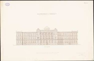 Kollegiengebäude der Kaiser-Wilhelm-Universität Straßburg Wettbewerb: Rückansicht