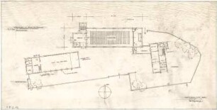 Gsaenger, Gustav; Braunschweig - Lehndorf (Niedersachsen); Ev. Kirche mit Pfarrhaus und Gemeindesaal - Vorprojekt, Entwurf (Grundriss EG)