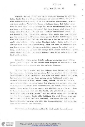 Brief vom 19.04.1919