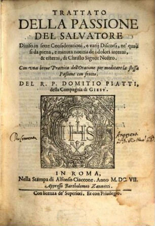 Trattato della passione del salvatore
