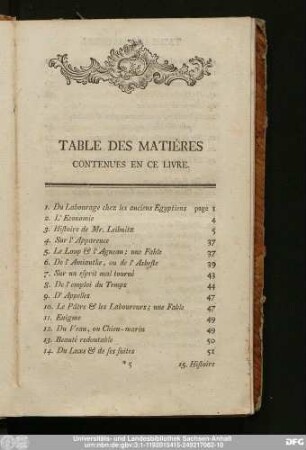 Table Des Matières Contenues En Ce Livre.
