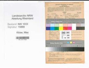 Entnazifizierung Max Klose , geb. 11.08.1912 (Kaufmann)