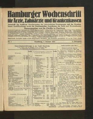 Nr. 1. 1. Januar 1922