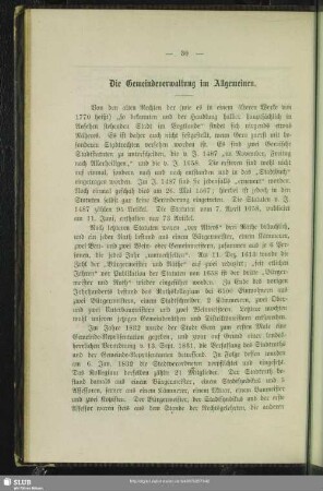 Die Gemeindeverwaltung im Allgemeinen