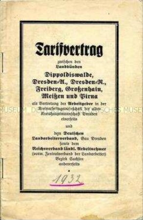 Tarifvertrag für die Landarbeiter Sachsens