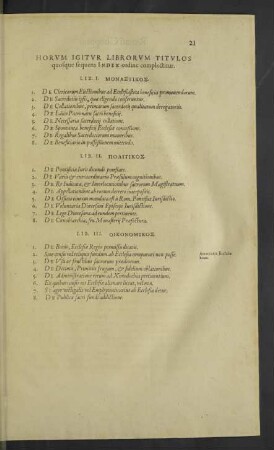 Horum igitur librorum titulos