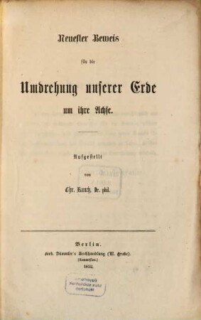 Neuester Beweis für die Umdrehung unserer Erde um ihre Achse