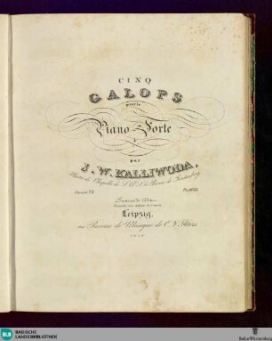 Cinq galops : pour le piano-forte; oeuvre 78