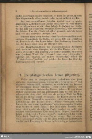 II. Die photographischen Linsen (Objective)