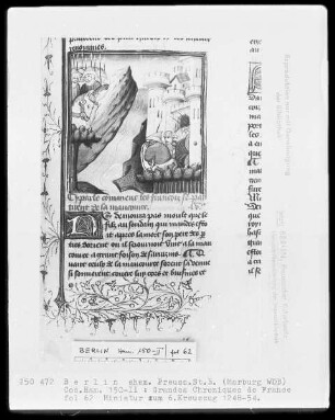 Chroniques de France in zwei Bänden — Chroniques de France, Band 2 — Miniatur zum sechsten Kreuzzug, Folio 62recto