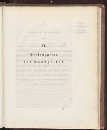 VI. Prolongation des Baumgeldes.