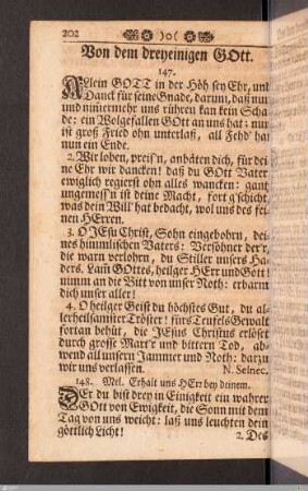 Von dem dreyeinigen Gott.