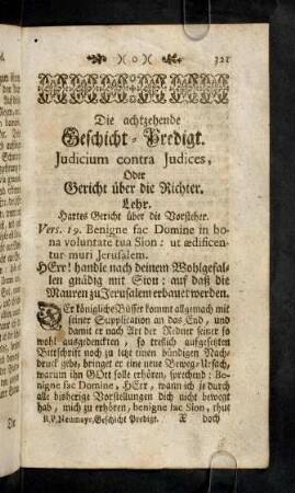 321-336, Die achtzehende Geschicht-Predigt. Judicium contra Judices, Oder über die Richter.