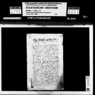Gerichtsprotokoll der dem Stift Triefenstein eigenen Dörfer Rettersheim, Unterwittbach und Wiebelbach (3. Teil)