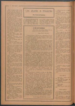 15 de novembro : Por el Doctor José de Paula Rodrígues Alves, embajador de los Estados Unidos del Brasil