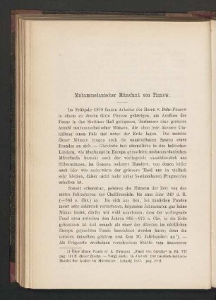 Muhammedanischer Münzfund von Pinnow