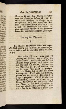 183-192, Nahrung der Pflanzen; Betrachtungen