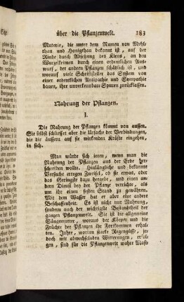 183-192, Nahrung der Pflanzen; Betrachtungen
