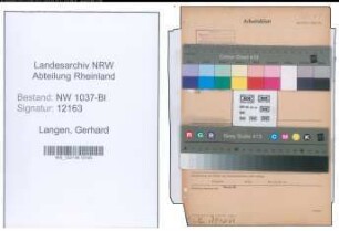 Entnazifizierung Gerhard Langen , geb. 24.08.1901 (Elektriker)