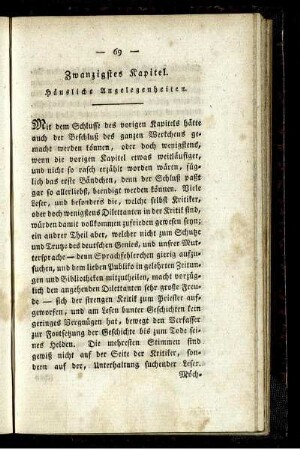 Zwanzigstes Kapitel. Häusliche Angelegenheiten.