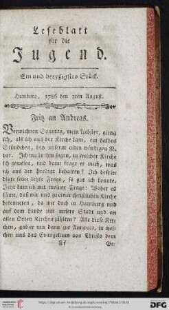 Ein und dreyßigstes Stück