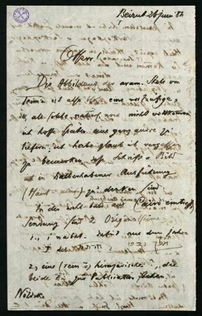 Brief vom 26. Juni 1884