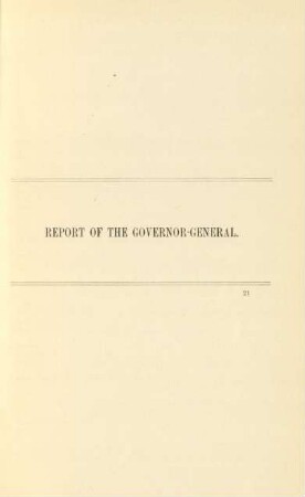 Report of the Governor-General