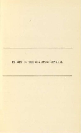 Report of the Governor-General