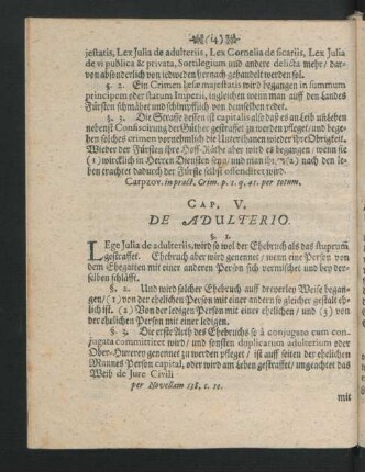 Cap. V. De Adulterio.