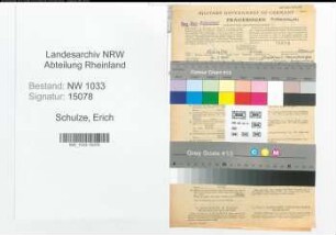 Entnazifizierung Erich Schulze , geb. 16.01.1905 (Lehrer)