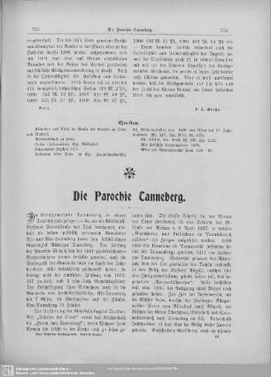 Die Parochie Tanneberg